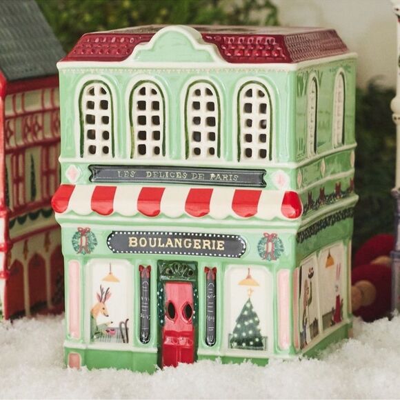 NWT ANTHROPOLOGIE SET OF FOUR Ceramic Holiday Houses Complete Set - Picture 11 of 16
